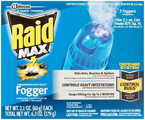 Raid Max Concentrated Deep Reach Fogger (2.1 Ounces, 3 count)
