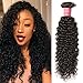 YIROO Hair 10A Brazilian 100% Unprocessed Virgin Kinky Curly Human Hair Weave 3 Bundles Virgin Kinky Curly Hair Extensions Natural Black Color 95-100g/pc (10 12 14inch)