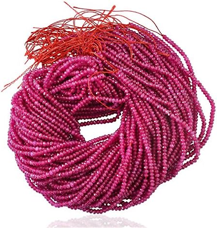 Ratnagarbha Pink-Tourmaline Color Quartz Faceted rondelle Loose Gemstone Beads Strand, 4 mm 14 inch 2 Strands, Jewelry Making, Wholesale Price, Prepared Exclusively by Ratnagarbha.