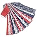 Patriotic Jelly Roll 18 Quilting Fabric Strips Red White Blue Stars 2.5 x 43-inch Precut