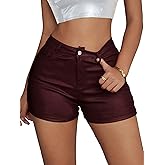 Avanova Women Faux Leather High Waist Legging Shorts Summer Sexy Stretchy Shorts