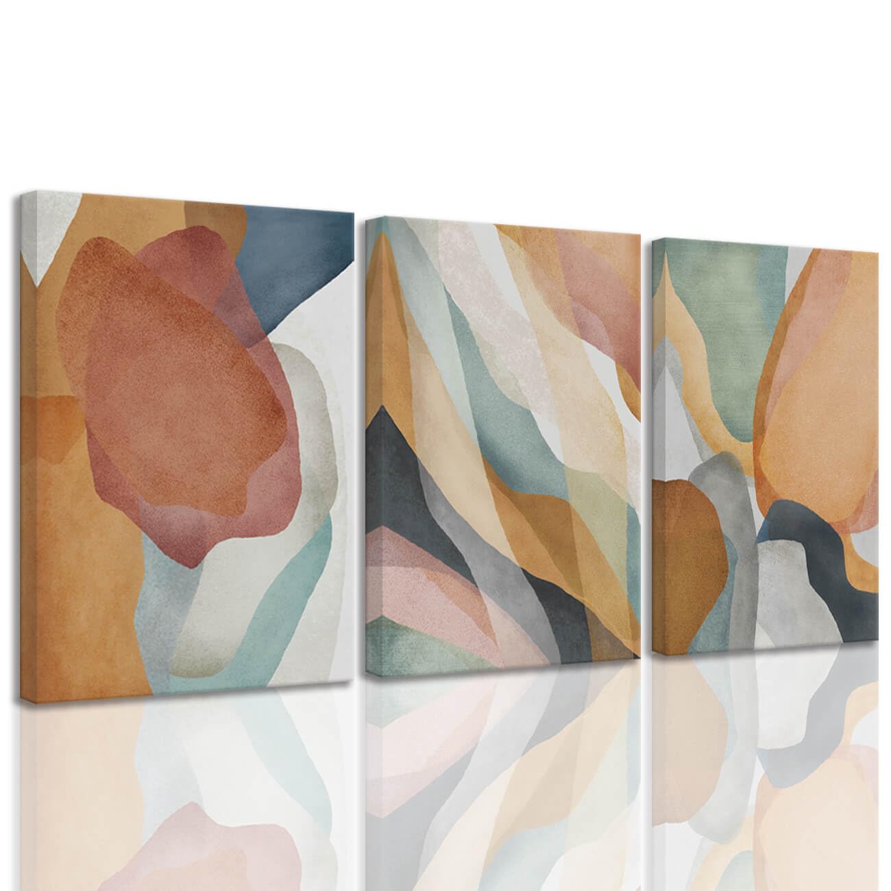 Photo 1 of Abstract Canvas Wall Art Brown Wall Art Watercolor For Wall Decoration Colors Canvas Art Wall Decor Watercolor Painting For Bedroom Office Wall Decorations Set of 3 Pieces Stretched 30x40cmx3pcs