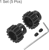 sourcing map M1 Pinion Motor Gear Set 15T 16T 5mm Shaft RC Car Steel view 4