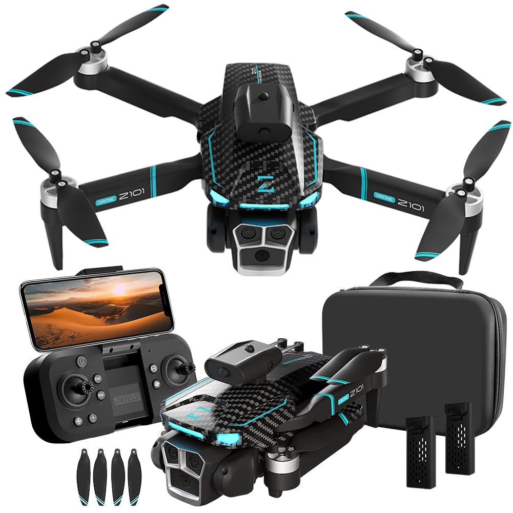 Photo 1 of **FOR PARTS/ NON-FUNCTIONAL** Drone with Camera 4k HD FPV Foldable Drone for Beginners, Quadcopter with Voice Gesture Control, One Key Take Off/Land, Optical Flow Positioning, 360° Flip, Waypoint Fly,2 Batteries