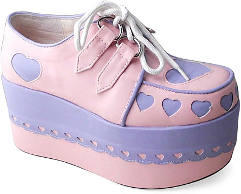 purple platform sneakers