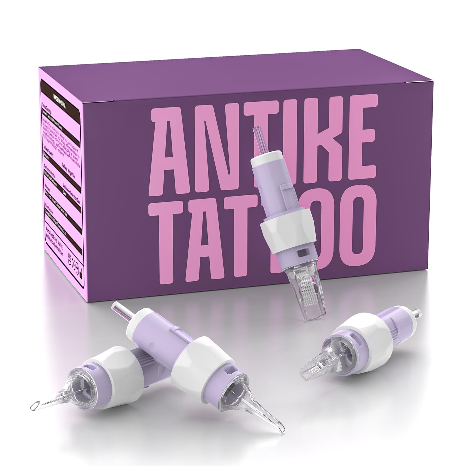 ANTIKE 50Pcs Mixed Tattoo Cartridge Needles Disposable Tattoo Needle # 12 Standard Round Liner Curved Magnum Shader 3RL 5RL 7RL 9RM 15RM Finger Ledge Tattoo Cartridges Mixed Box EN11Q-FG-50KIT-X