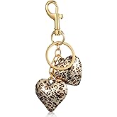 Ymapinc Leopard Purse Charms for Women, Leopard Print Keychain, Fall Bag Jewelry, Heart Key Chain, Backpack Charm Cute Y2K Fashion Accessories