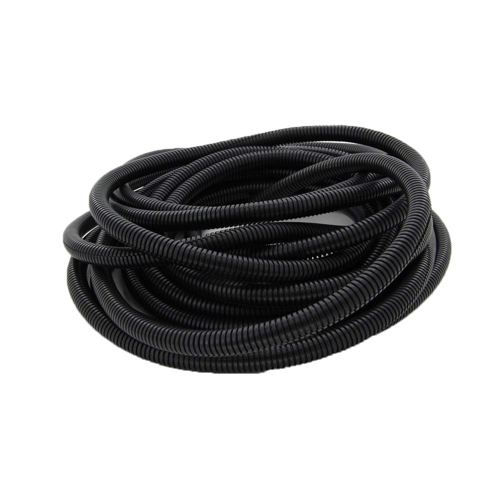 Corrugated Tube Flexible, 10m Length 12mm ID PP Flexible Bellows, Pond Hose Pipe Corrugated Tube Conduit for Protecting Electrical Cables Garden, Office Electric Wiring