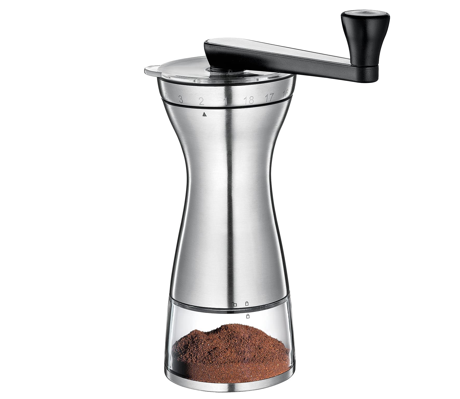Zassenhaus 41156 Coffee Grinder Manaos in Silver, Stainless Steel/Acrylic
