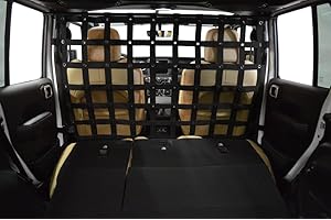 DIRTYDOG 4X4 Pet/Cargo Divider behind front seats Fits: JL Unlimited and JT Gladiator 2018 2019 2020 2021 2022 2023 - Black