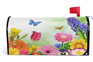 ALAZA WOOR Spring Flowers Floral Magnetic Mailbox Cover MailWraps Garden Yard Home Decor for Outside Oversized-25.5" x20.8"