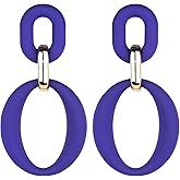 Adoshine Acrylic Geometric Earrings Colorful Oval Acrylic Statement Drop Earrings Resin Summer Bright Earrings for Women