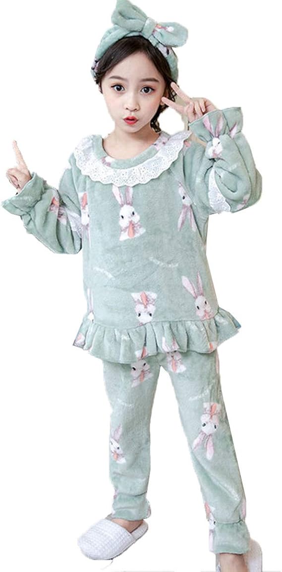 Amazon Jinpin 女の子 パジャマ ルームウェア 子供 ナイトウェア 2点セット ガールズ 部屋着 上下セット キッズ 寝間着 子供服 パンツ ジュニア 長袖 ゆったり 可愛い フリル フレア お姫様 プリンセス 秋冬 ふわふわ もこもこ あったか パジャマ 通販