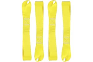 AsgenoX 4 Pack Soft Loop Tie Down Straps - 2 inch x 19.7 inch- 45000 Lbs Breaking Strength - Loops for Securing ATV, Motorcyc