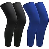 JEFHOMKIT 2 Pairs Leg Sleeves,Full Leg Compression Sleeve,Sports Compression Long Knee Sleeve with Anti-slip Silicone Strips
