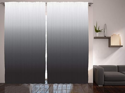 Amazon Com Ambesonne Black Curtains Ombre Home Furnishings Decor