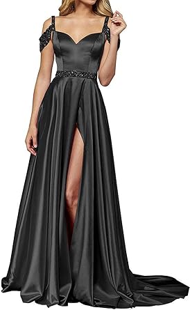 high slit ball gown