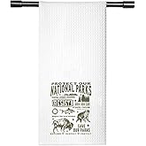 TSOTMO National Parks Checklist Gift Environmental Activism Gift National Park Hiking Gift Protect Our National Parks Kitchen Towel (National Parks Towel)
