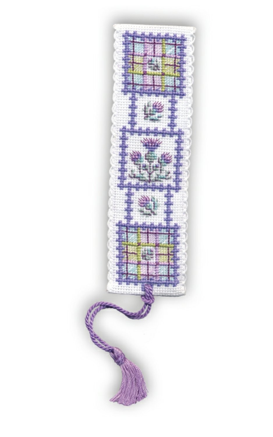 Cross Stitch Bookmark Kit - Tartan Thistles