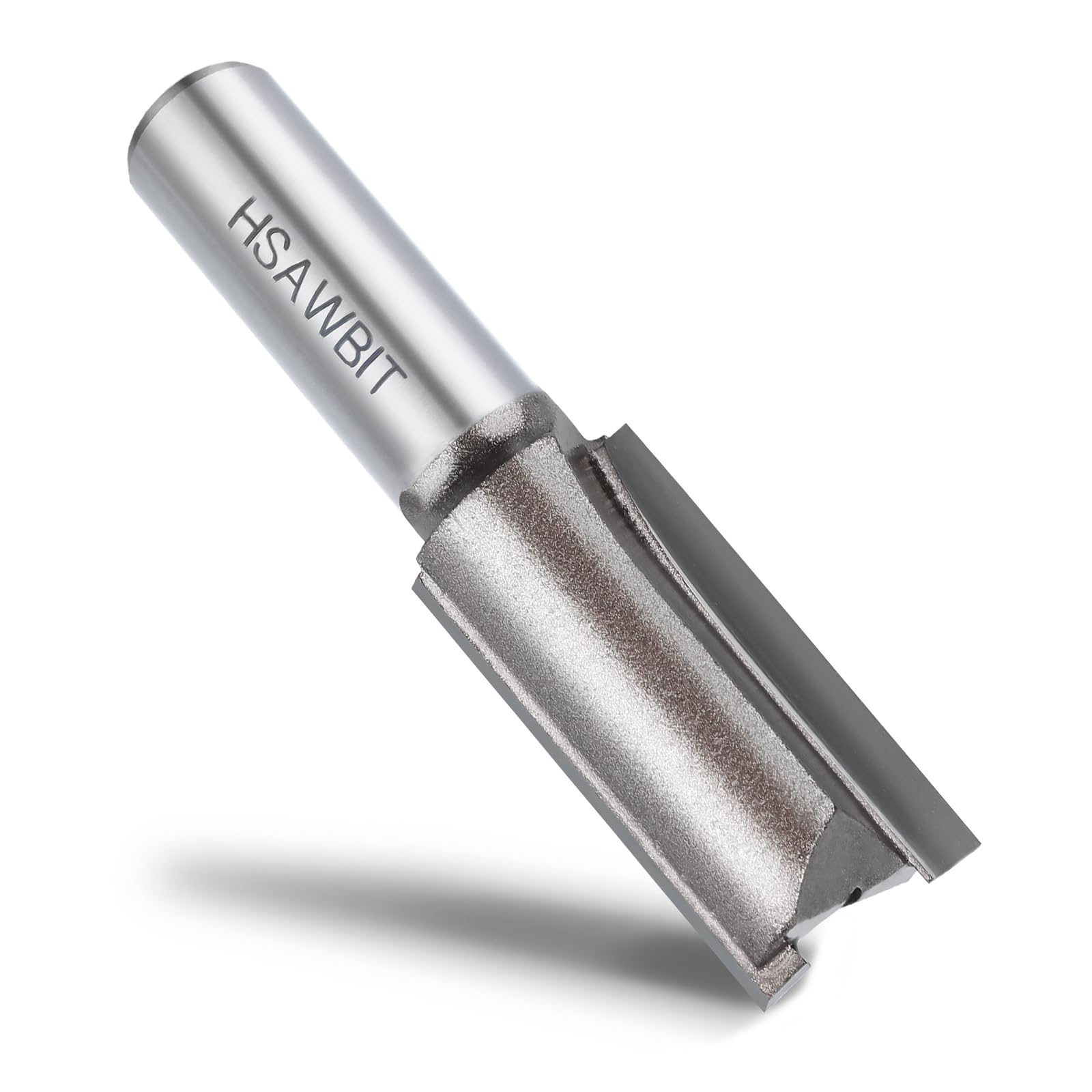 hsawbit Straight 2-Flute Router Cutter, 1/2 Inch Shank, 11mm Cut Diameter & 30mm Cut Length, Flush Trim Router Bit for Woodworking