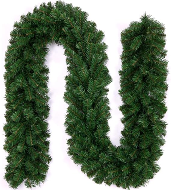 Ghirlanda Natale 15 Metri Verde - Decorazione Morbida Per Interni Ed Esterni, 3 Pezzi - Foto 9