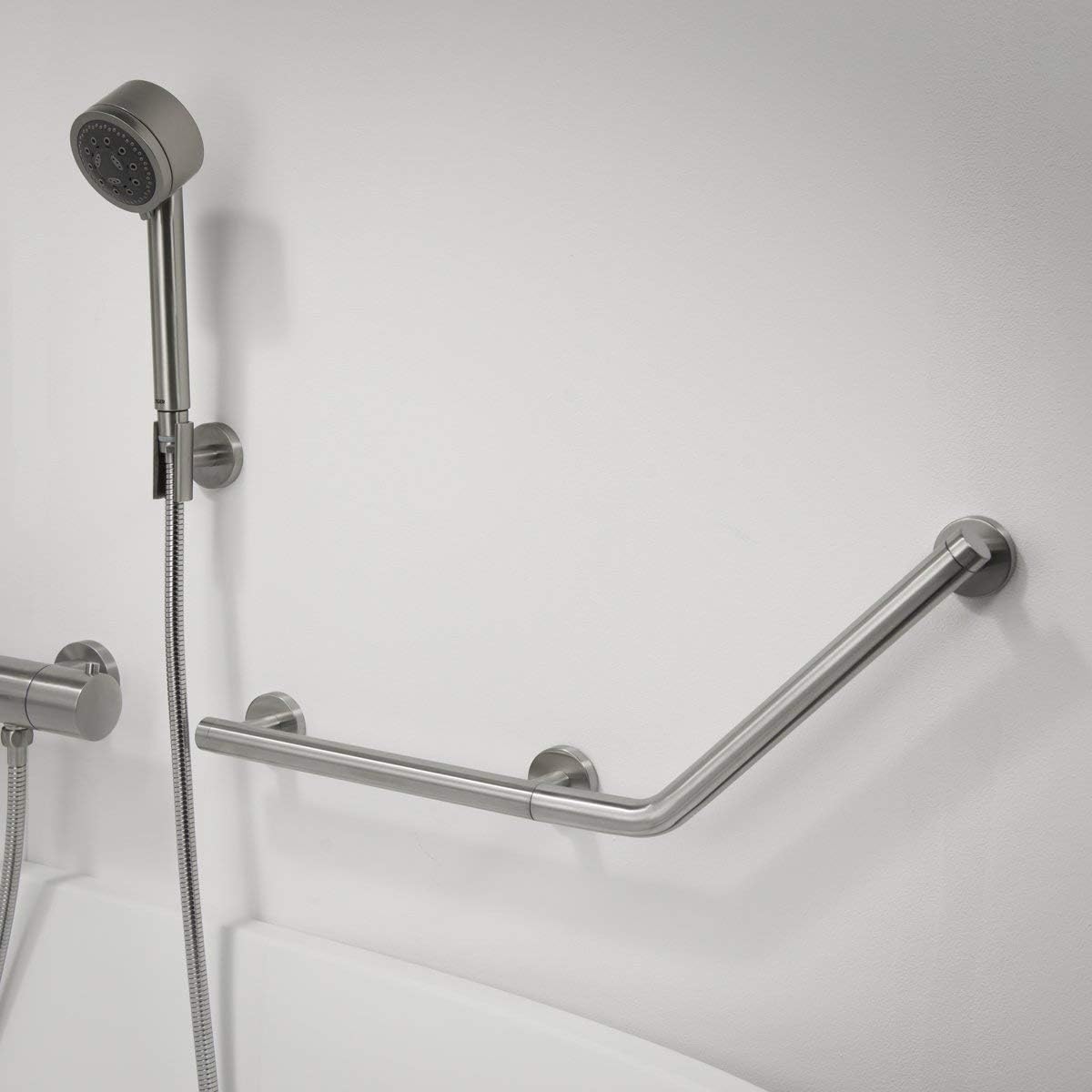 Tiger Boston Comfort & Safety 135º Grab Rail, Right Version, Stainless Steel Brushed, 58.7 x 23.6 x 7 cm, 58,7x23,6x7 cm - Image 3