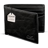 Claasico Men’s Bifold Wallet for Men – Genuine Leather RFID Wallet, Slim Billfold Cardholder w/ID Window – Gift Box Included
