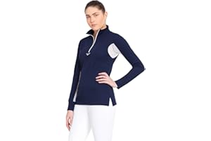 TuffRider Ladies Long Sleeve Ventilated Technical Sport Shirt – UV Protection, Quick-Dry, Mesh Undersleeves