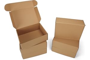 PHAREGE 12x9x4 inch Shipping Boxes 6 Pack Brown, Tab Lock Tuck Top Mailer Boxes for Packaging Small Business, Medium Cardboard Gift Boxes for Wrapping Mailing Present