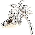 MRCUFF Palm Tree Island Pair Cufflinks in a Presentation Gift Box & Polishing Cloth