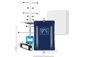 AMSIGNALBARS Cell Phone Booster for Home and Office, Cell Phone Signal Booster with 2 Indoor Antennas，up to 6500 sq ft，Boosts 4G 5G LTE Data for All U.S. Carriers for Band 66/2/4/5/12/17/13/25 FCC Approved