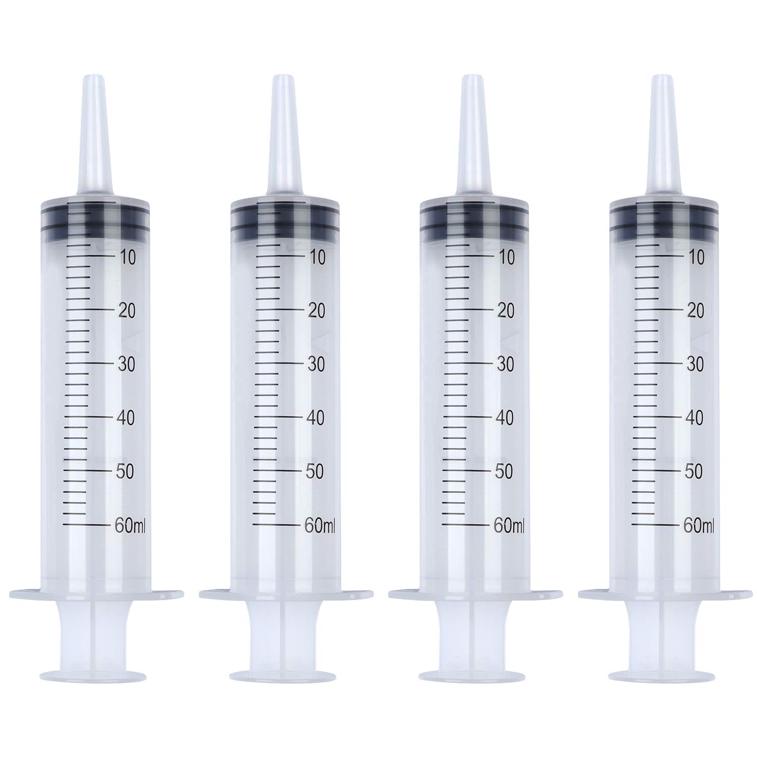 Cygnus 4 Pack - 60ml Syringes Without Needle for Measuring, Lip Gloss, Liquid refilling, Dispensing, DIY Crafts, DIY Lip Gloss Accessories, Feeding Pets, Food, Scientific Labs