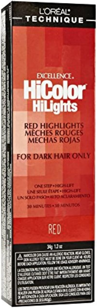 L'Oreal Excel HiColor Highlights Red Permanent Hair Color 34g 3-Pack for Dark