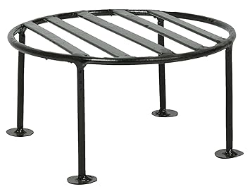 Green Gardenia Iron Plant Stand / Pot Stand (20 cm x 20 cm x 10 cm, Black)