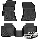 Binmotor-Floor Mats for Subaru Legacy/Outback 2015-2019, 2 Rows All Weather Car Mats, Waterproof TPE Liners for Subaru Legacy Accessories-Black