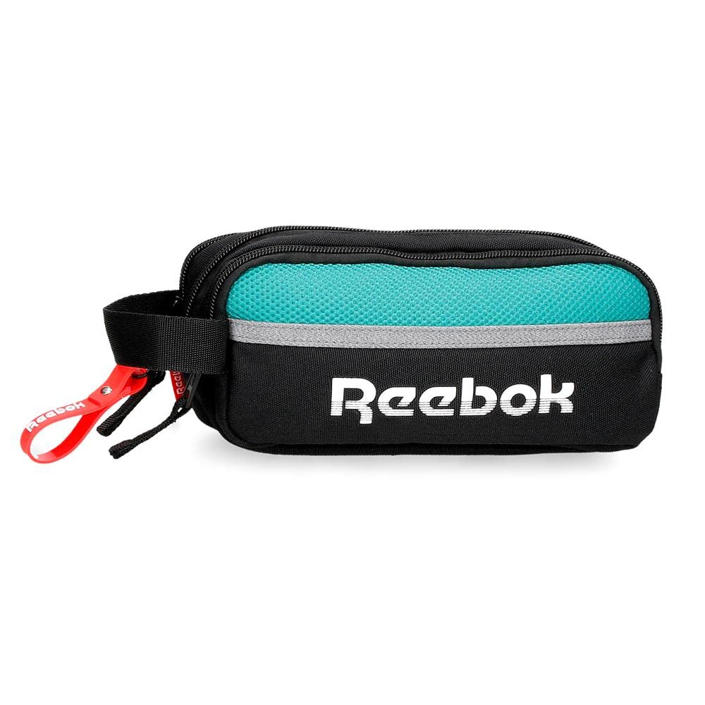 Reebok Andover Pencil Case, 3 Compartments, Black, 22 x 10 x 9 cm, Polyester