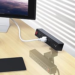 VILONG Desk Clamp Power Strip with USB, 2 in 1 Dual