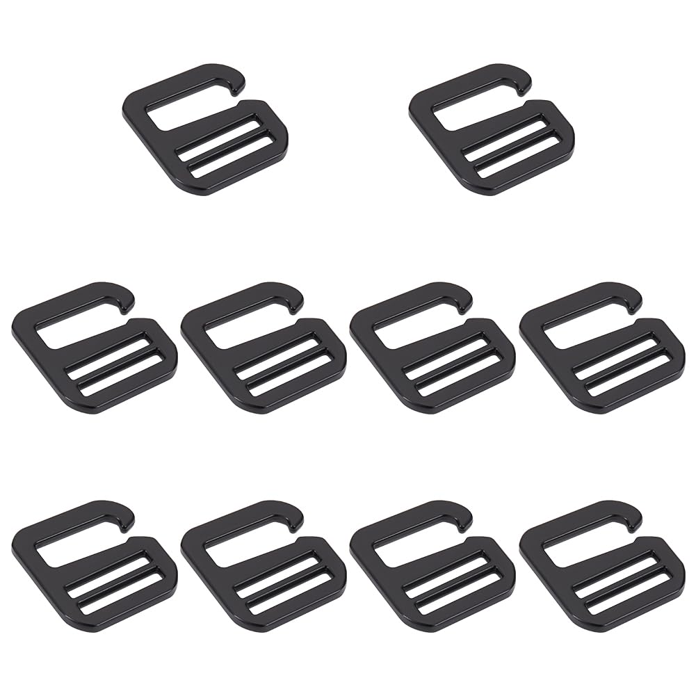 OLYCRAFT G-Hook Adjustable Buckles Zinc Alloy Quick Release Buckles for Bags Belts Dog Collar 20mm Black Pack of 10 Metallic One Size, black, One Size