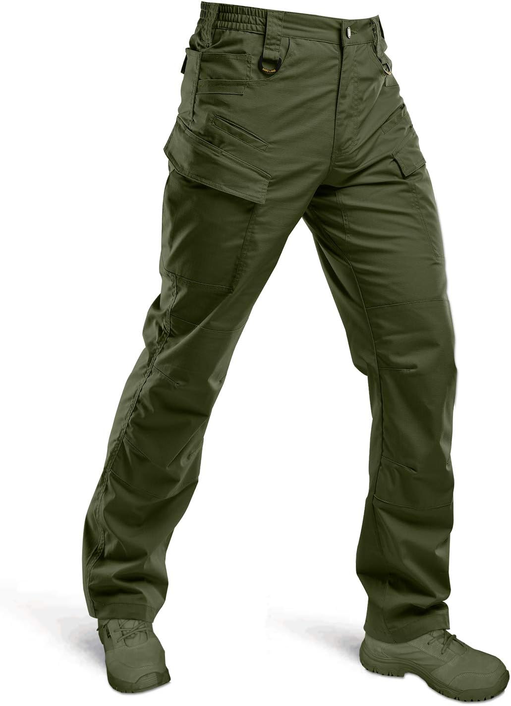 HARD LAND Mens Tactical Pants Ripstop,14 Pockets,Waterproof Gusseted Work Cargo Pants