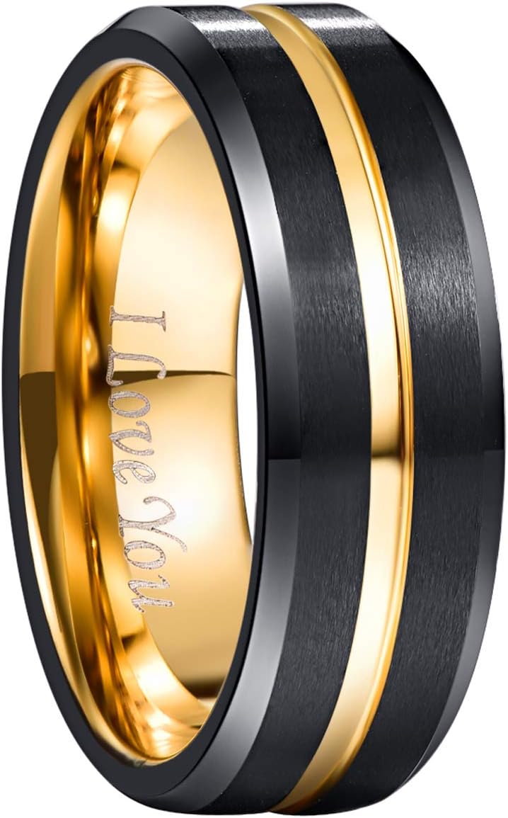 Nuncad Gold Tungsten Ring