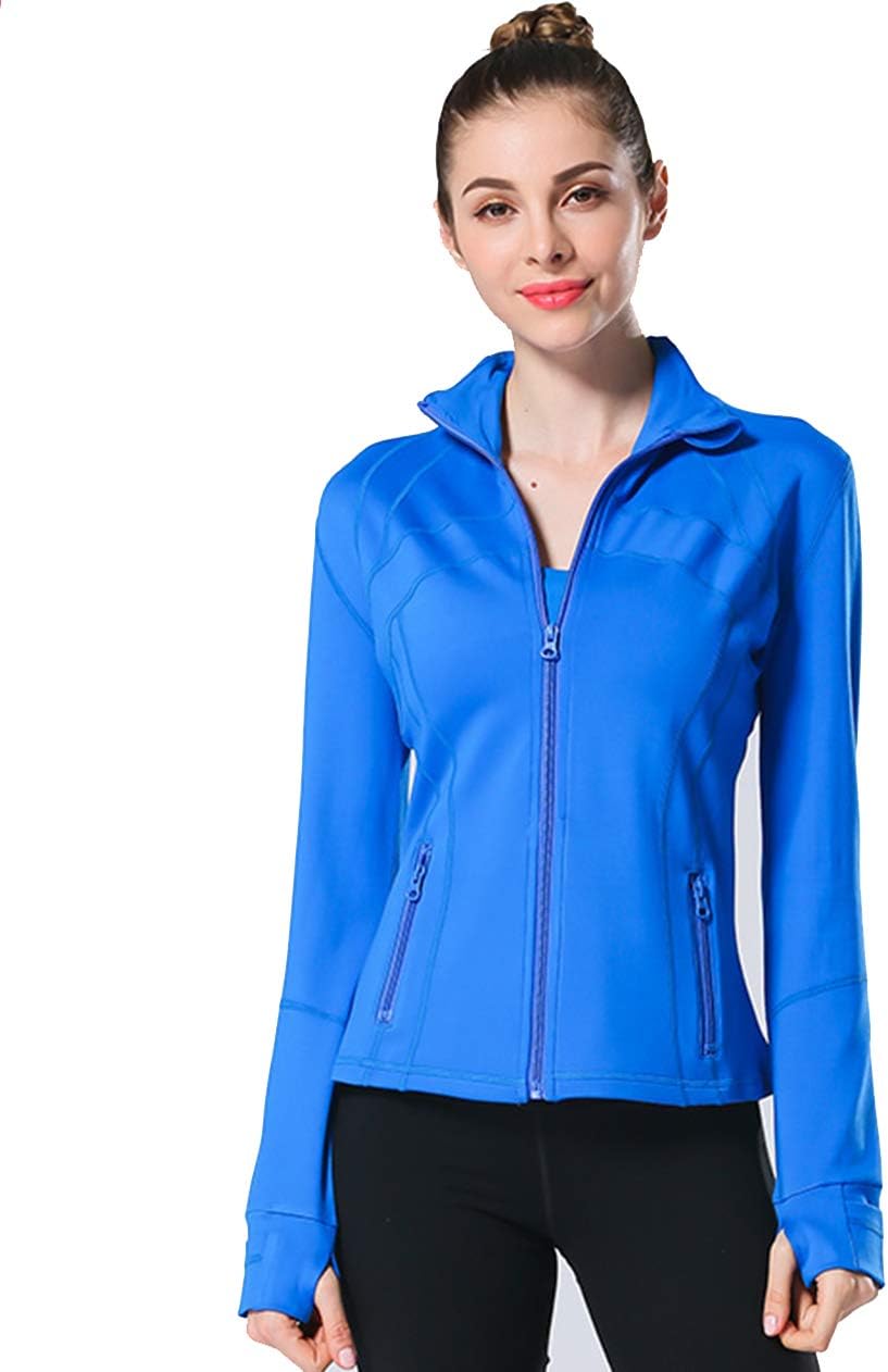 UDIY Women Running Yoga Slim UV Protect Sweatshirts with Two Side Pocket Jacket Coat