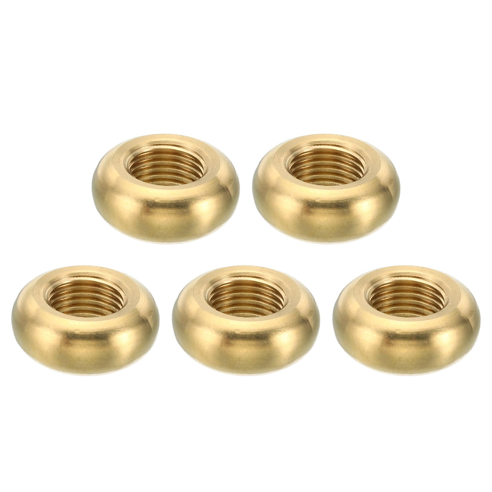 PATIKIL M10x1 Round Locknut, 5 Pack Solid Brass Edge Flat Nut Thin Screw Lock Nut for Furniture Lamp Light, 19mmx8mm