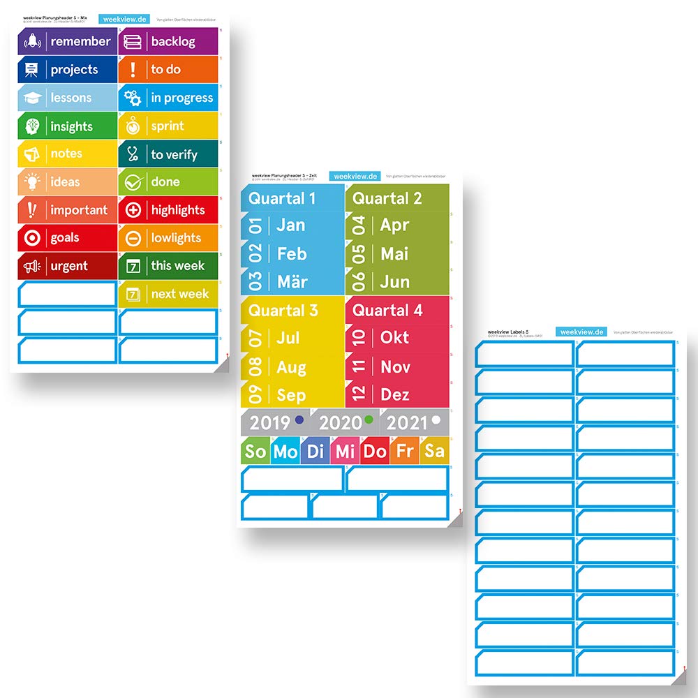 ideal zur planung von zeitraumen scrum ablosbar von glatten oberflachen und wiederverwendbar mit der cleveren lasche an whiteboards weekview planungs header s kanban etc burobedarf schreibwaren kalender planer organizer ayurvedanetworkbhu com