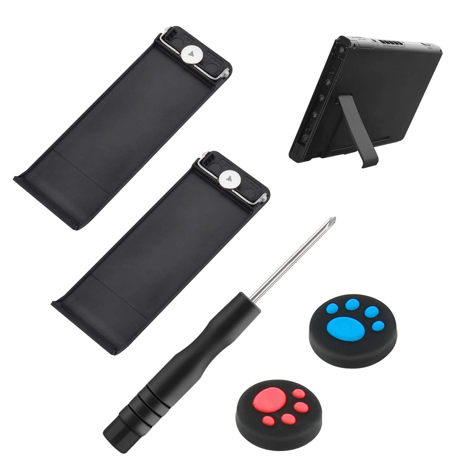 Switch Kickstand Replacement, Kickstand Replacement Back Stand for Nintendo Switch (2 Pcs Black)