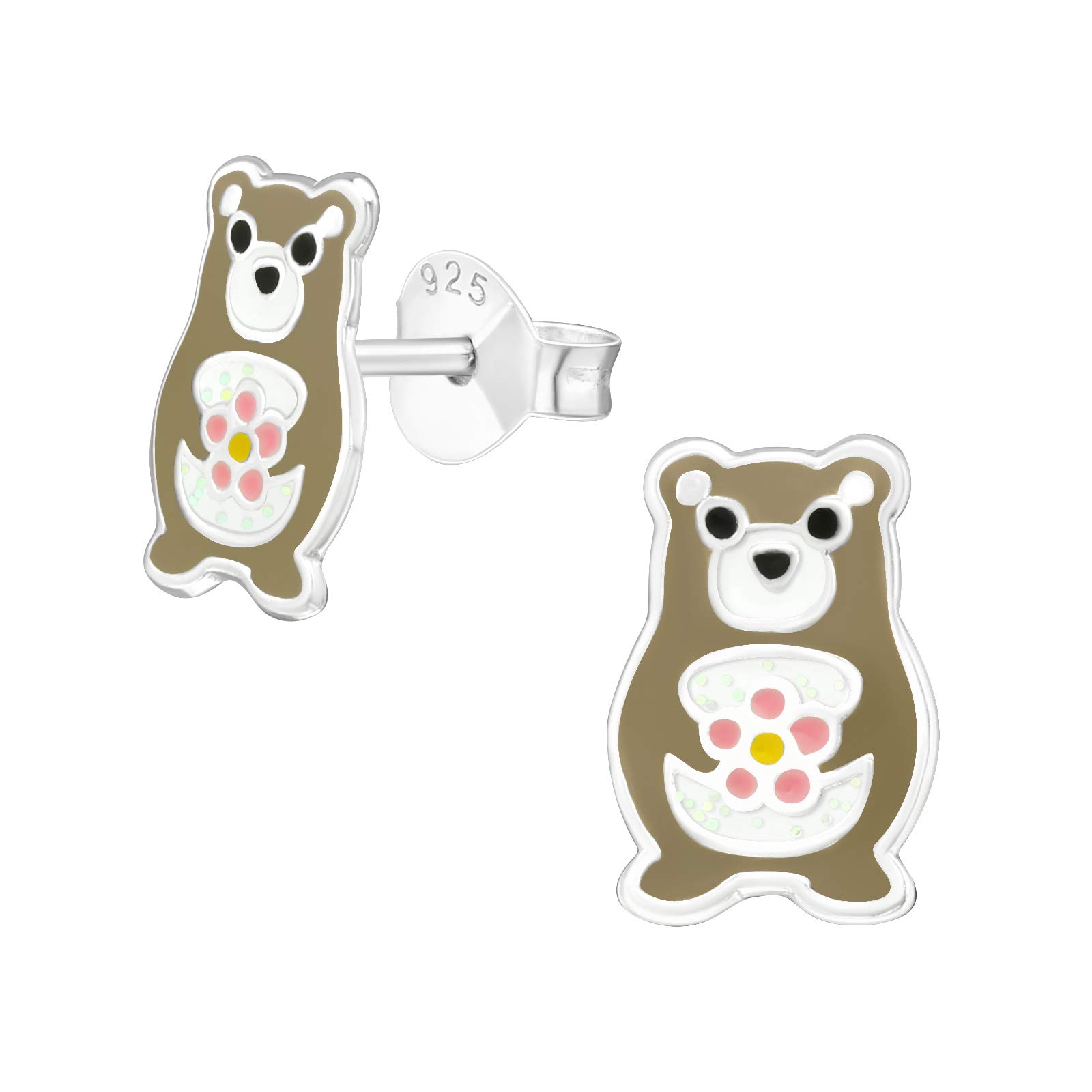 925 Sterling Silver Lightweight Hollow-Back Women 925 Sterling Silver Bear Stud Earrings for Women & Girls – Everyday Jewellery Gift Boxed