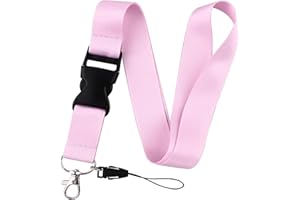 juanooo Plain Light Pink Breakaway Lanyard for Keys Cute Key Keychain Lanyard for Women Girls Office for ID Badges Neck Lanyard for ID Card Holder