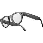 HTC Vive Eagle AI Glasses &ndash; Pantos Clear Lens, Charcoal Black | Privacy-First AI Glasses with Real-Time Translation, Fast Charging, 12MP Camera, Bluetooth Audio &amp; Blue-Light Blocking