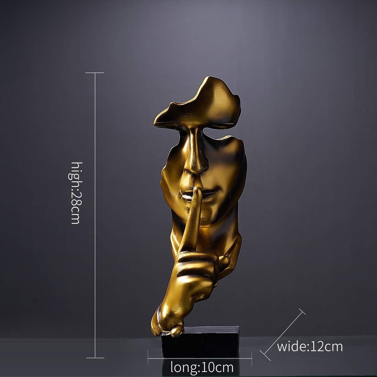 bmrl the thinker statue gold hand face keep silence sculptures home office desk decor sculptures home uni tankers dk