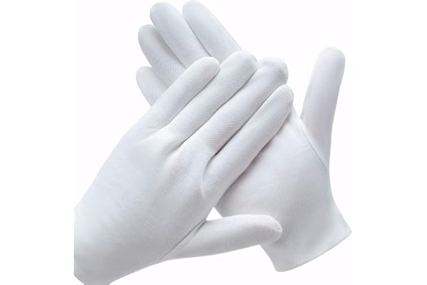 3 Pairs White Cotton Gloves for Dry Hands Eczema SPA Moisturizing - Work Glove Liners for Serving Costume Inspection