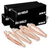 RX WELD 1-101 Series Acetylene Cutting Torch Tips - Pack of 4 | Size 0-3, Fit V-Style Heavy Duty Torch